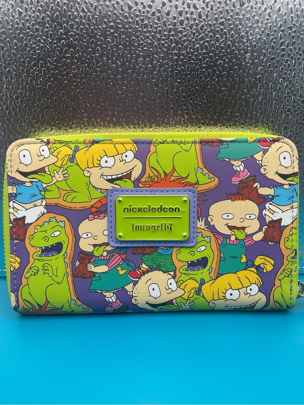Loungefly Rugrats Zip-Around Wallet in Lime Green & Purple